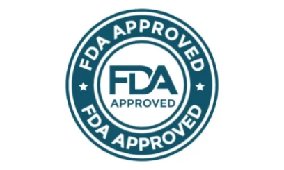 Badge indicating ProstaVive is produced in an FDA-registered facility following U.S. quality standards